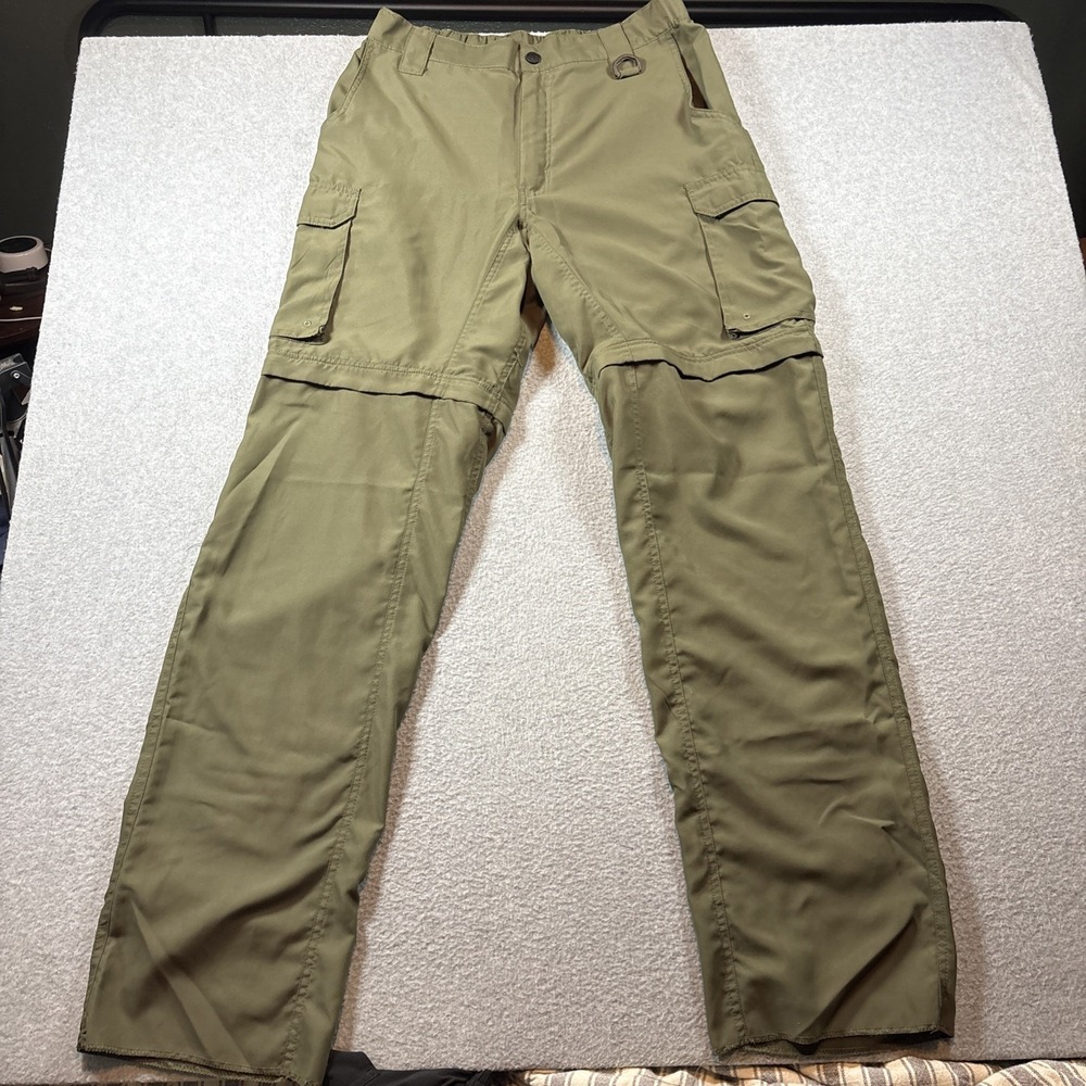 Boy Scouts Of America Men's Green Cargo Convertible Pants Sz M Relaxed 34x38